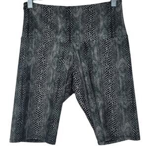 Onzie Black/White Animal Print Walking Hiking Workout Bike Shorts M/L